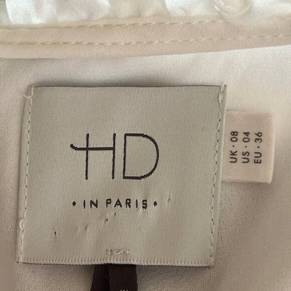 Anthropologie HD in Paris Josie Clipdot Blouse 4 white chiffon sleeves - Picture 10 of 10